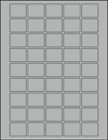 Sheet of 1.3" x 1.05" True Gray labels