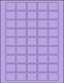 Sheet of 1.3" x 1.05" True Purple labels