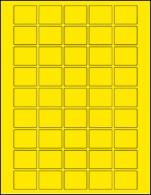 Sheet of 1.3" x 1.05" True Yellow labels