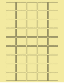 Sheet of 1.3" x 1.05" Pastel Yellow labels
