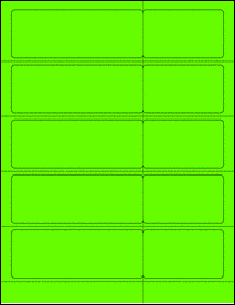 Sheet of 7.75" x 1.75" Fluorescent Green labels