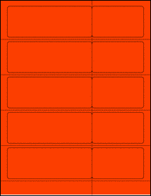 Sheet of 7.75" x 1.75" Fluorescent Red labels