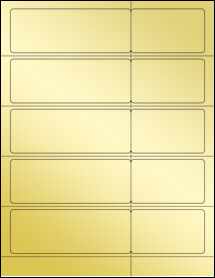Sheet of 7.75" x 1.75" Gold Foil Laser labels