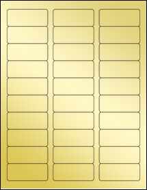 Sheet of 2.375" x 1" Gold Foil Inkjet labels