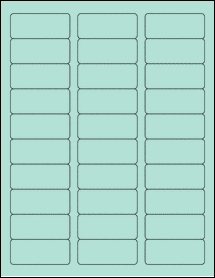 Sheet of 2.375" x 1" Pastel Green labels