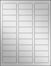 Sheet of 2.375" x 1" Silver Foil Inkjet labels