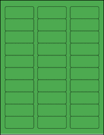 Sheet of 2.375" x 1" True Green labels