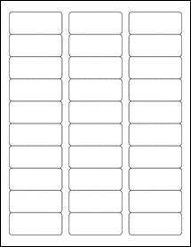 Sheet of 2.375" x 1" Aggressive White Matte labels