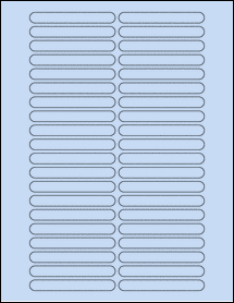 Sheet of 3.14" x 0.39" Pastel Blue labels