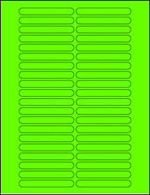 Sheet of 3.14" x 0.39" Fluorescent Green labels