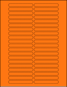 Sheet of 3.14" x 0.39" Fluorescent Orange labels