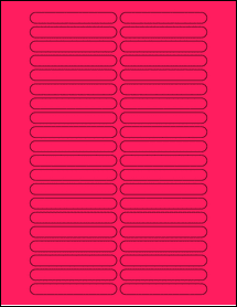 Sheet of 3.14" x 0.39" Fluorescent Pink labels