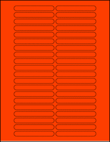 Sheet of 3.14" x 0.39" Fluorescent Red labels