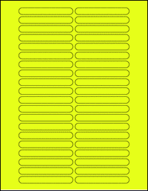 Sheet of 3.14" x 0.39" Fluorescent Yellow labels