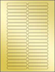 Sheet of 3.14" x 0.39" Gold Foil Inkjet labels