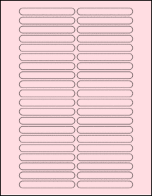 Sheet of 3.14" x 0.39" Pastel Pink labels