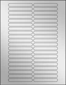 Sheet of 3.14" x 0.39" Silver Foil Laser labels