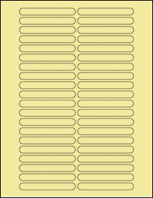 Sheet of 3.14" x 0.39" Pastel Yellow labels