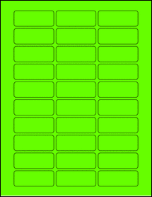 Sheet of 2.25" x 0.875" Fluorescent Green labels