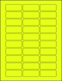 Sheet of 2.25" x 0.875" Fluorescent Yellow labels