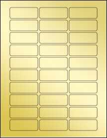 Sheet of 2.25" x 0.875" Gold Foil Laser labels
