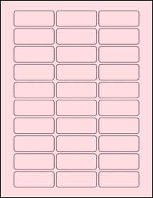 Sheet of 2.25" x 0.875" Pastel Pink labels