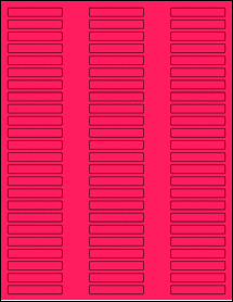 Sheet of 2" x 0.315" Fluorescent Pink labels