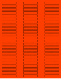 Sheet of 2" x 0.315" Fluorescent Red labels