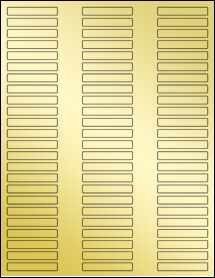 Sheet of 2" x 0.315" Gold Foil Inkjet labels