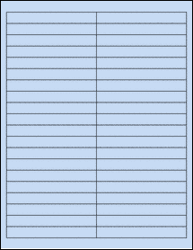 Sheet of 4" x 0.5" Pastel Blue labels