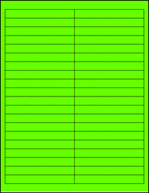 Sheet of 4" x 0.5" Fluorescent Green labels