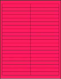 Sheet of 4" x 0.5" Fluorescent Pink labels