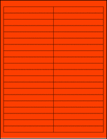 Sheet of 4" x 0.5" Fluorescent Red labels