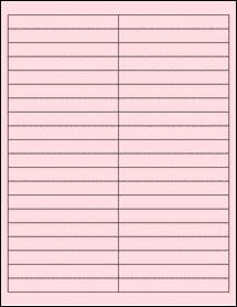 Sheet of 4" x 0.5" Pastel Pink labels