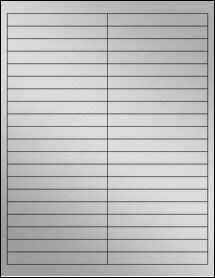 Sheet of 4" x 0.5" Weatherproof Silver Polyester Laser labels
