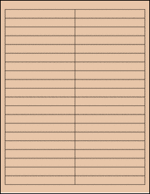 Sheet of 4" x 0.5" Light Tan labels