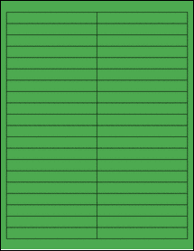 Sheet of 4" x 0.5" True Green labels