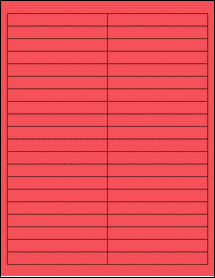 Sheet of 4" x 0.5" True Red labels