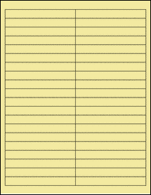 Sheet of 4" x 0.5" Pastel Yellow labels