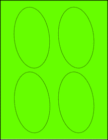 Sheet of 2.8239" x 4.8194" Fluorescent Green labels