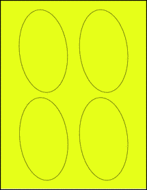 Sheet of 2.8239" x 4.8194" Fluorescent Yellow labels