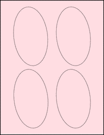 Sheet of 2.8239" x 4.8194" Pastel Pink labels