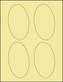 Sheet of 2.8239" x 4.8194" Pastel Yellow labels