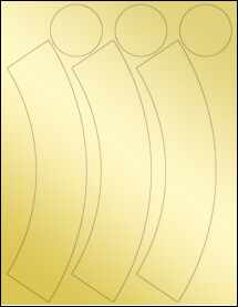 Sheet of 2.78" x 9.1867" Gold Foil Laser labels