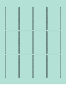 Sheet of 1.7" x 3" Pastel Green labels