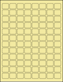 Sheet of 0.89" x 0.73" Pastel Yellow labels