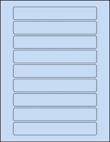 Sheet of 6.5" x 1" Pastel Blue labels
