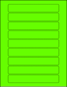Sheet of 6.5" x 1" Fluorescent Green labels