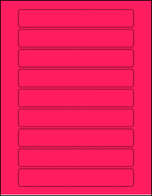Sheet of 6.5" x 1" Fluorescent Pink labels
