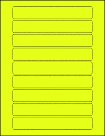 Sheet of 6.5" x 1" Fluorescent Yellow labels